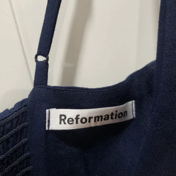 Reformation Loire Dress Navy Blue 2 Maxi Sleeveless Formal Gown - Picture 4 of 5